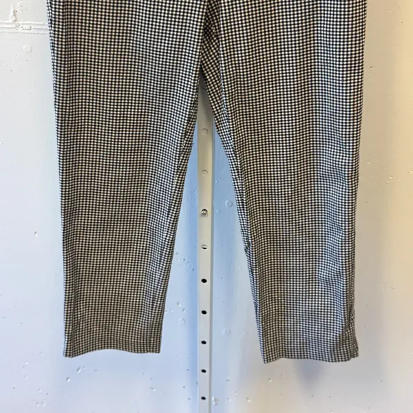 LOFT The Riviera Slim Gingham Houndstooth Pants Black White Check Cropped Size 8 - Image 4
