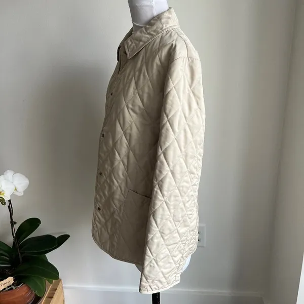 Burberry Classic Diamond Quilted Riding Jacket Tan Plaid Lining Preppy Small - Image 3