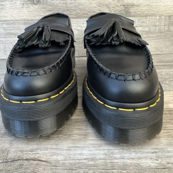 Dr. Martens Adrian Quad Tassel Loafer Black Leather Women 8, 7 Men EU 39 NEW - Image 5