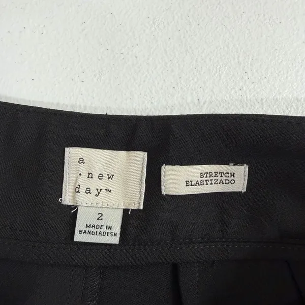NEW A New Day black Ebony‎ pleated stretch pocket shorts casual high waisted 2 - Image 5