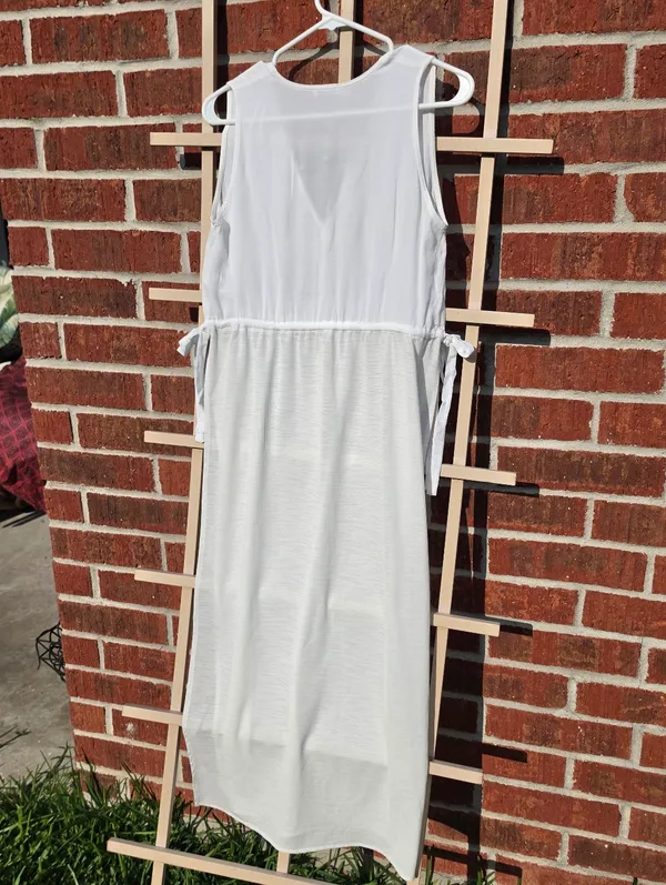 Zara White Maxi Swim Coverup Small - Image 8