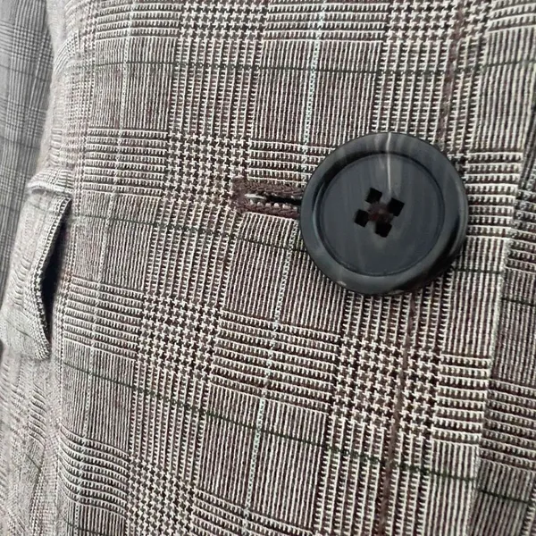 GAP Vintage 90s Wool Blazer Academia Brown Check Y2K - Image 6