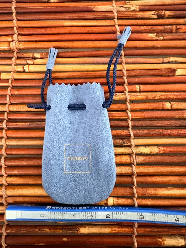 Mikimoto Powder Blue Suede Drawstring Jewelry Pouch - Image 4