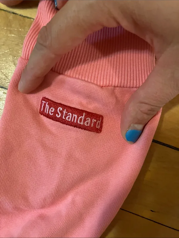 The Standard Label Pink Privacy Please Red Statement Hoodie Sweatshirt Size XS - Image 10