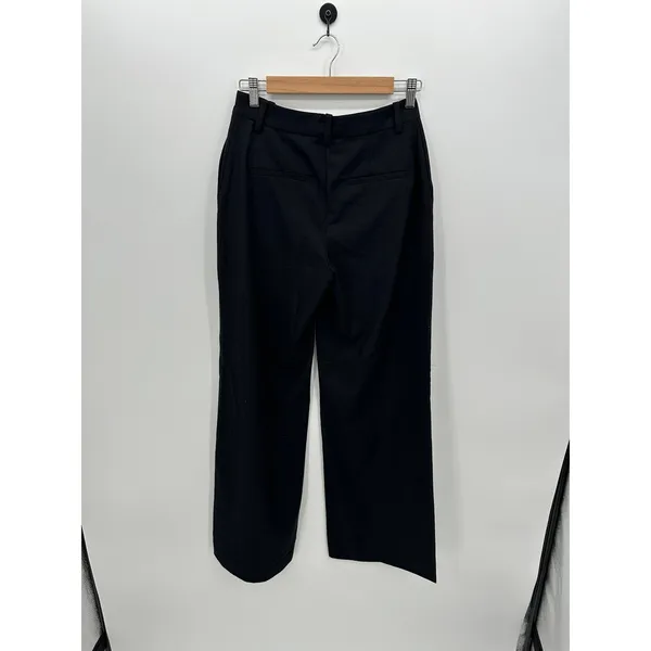 Weekday Riley Trousers Black Dark Wide Leg High Waist Dress Pants Size 36 US 6 - Image 2