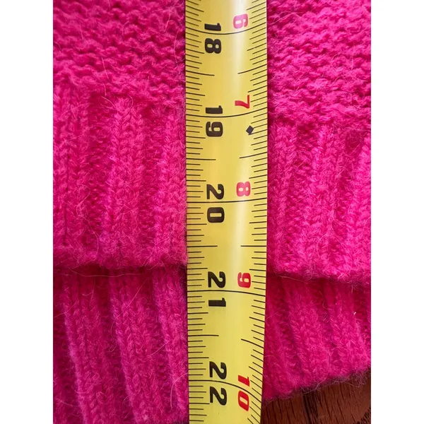 Anthropologie Pink Wool Alpaca Blend V-Neck Chain Trim Sweater Small‎ - Image 5