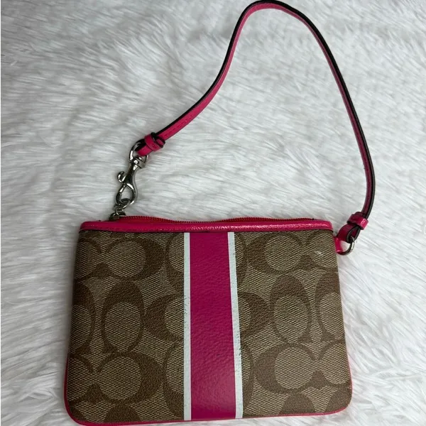 COACH Brown Pink Wristlet - Image 2