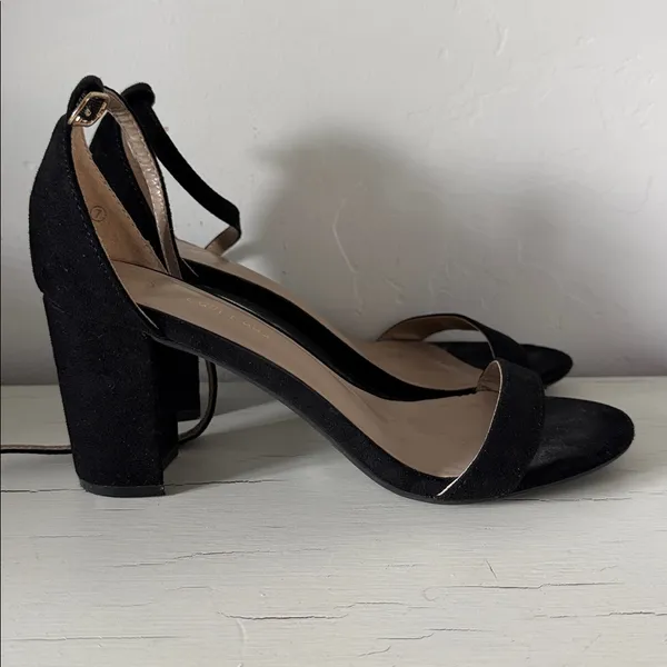 Dream Paris Black Ankle Strap Block Heel Sandals 3” Dress Evening Shoes 7 - Image 4