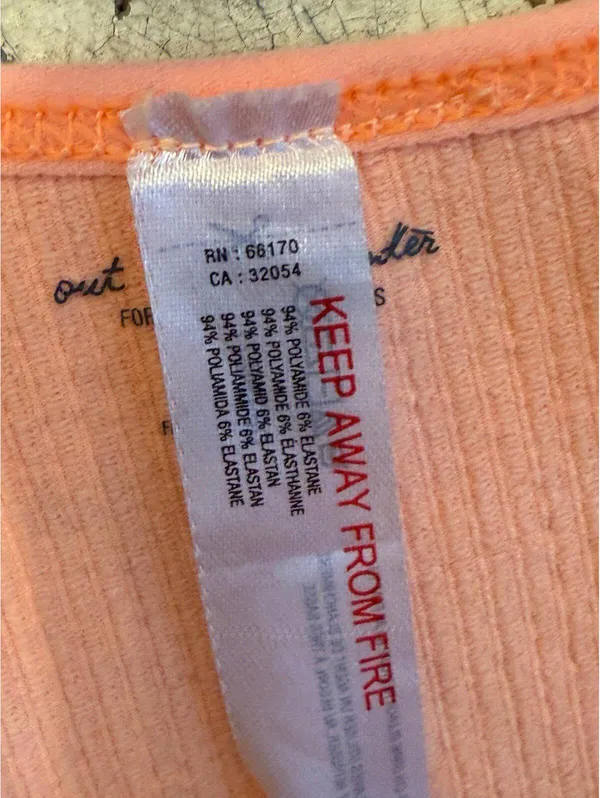 Out from Under Orange ribbed cropped tank, size small - Image 3