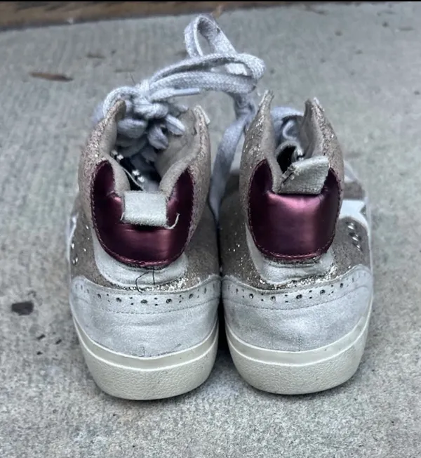 Shu Shop Rose Gold Glitter High Top Sneakers, size 8.5 - Image 3