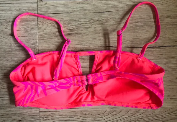 Xhilaration NWOT Neon Pink Palm Print Bandeau Bikini Top - Image 2