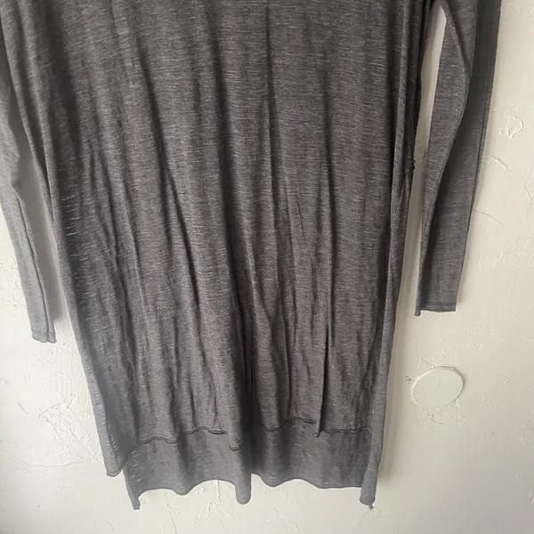 Anthropologie Sloane Rouge Large‎ Sheer Minimalist Grey Oversized Tunic Blouse - Image 4