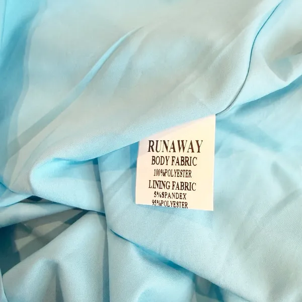 Runaway The Label Satin Maxi Slip Dress XS Aqua Blue Cocktail Event HOCO Prom - Image 9