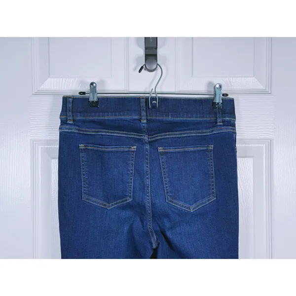 NWT Spanx Pull-On Flare Jeans Stretch Medium Tall Midnight Blue Dark Wash Retro - Image 6