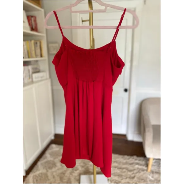 Everly Red Ruffle Mini Dress Flirty Resort Vaca S Parisian Quiet Luxury Coquette - Image 3