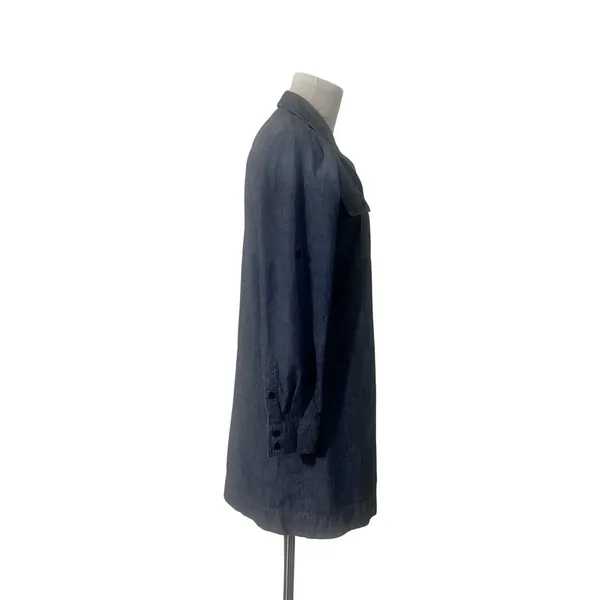 J.Crew Women's Blue Denim Chambray Shirt Dress Roll Tab Sleeve Size Small Preppy - Image 3