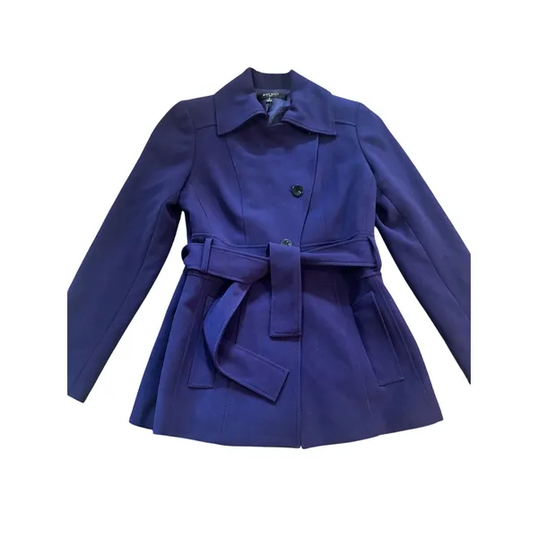 Nine West Suit Womens‎ Royal Purple Belted Peacoat Jacket Size 6 RN 54050 - Image 2