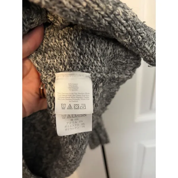 Eddie Bauer‎ Grey Marl Shawl Collar Cardigan Sweater Single Button XS/S - Image 5