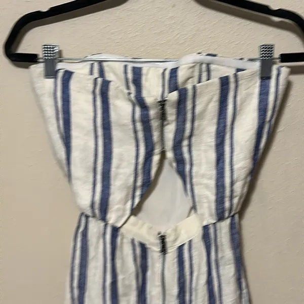 Alice + Olivia‎ Lucie Strapless Wide-Leg Linen Jumpsuit Size 2 - Image 6