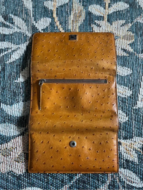 Vintage Dooney & Bourke Ostrich Collection Checkbook Organizer Wallet Billfold - Image 6
