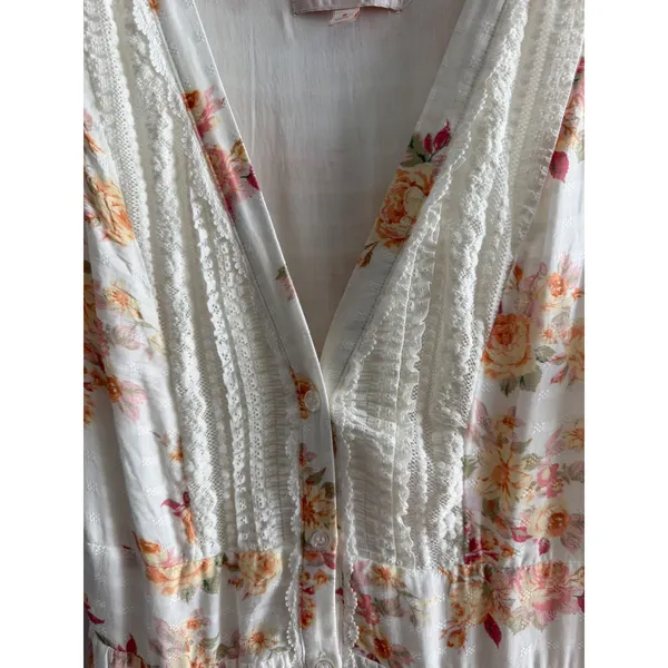 Audrey Parks Francesca's Women's Maxi Dress Floral Rayon Cottagecore Lace Small - Image 9