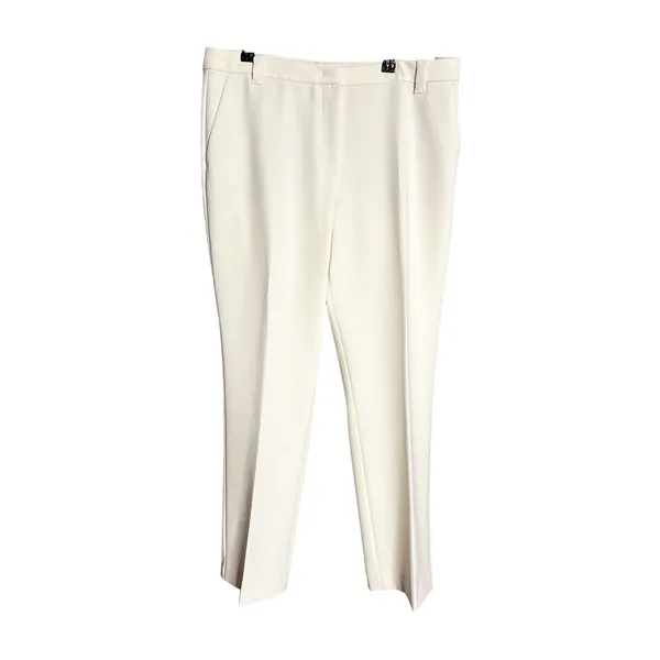 Marc‎ Cain Classic Pleated Trouser N5 Size 12 Cream Straight Leg - Image 2