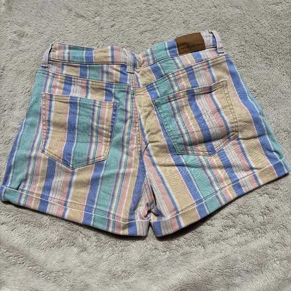American Eagle Mulitcolor Striped Mom Shorts - Image 2