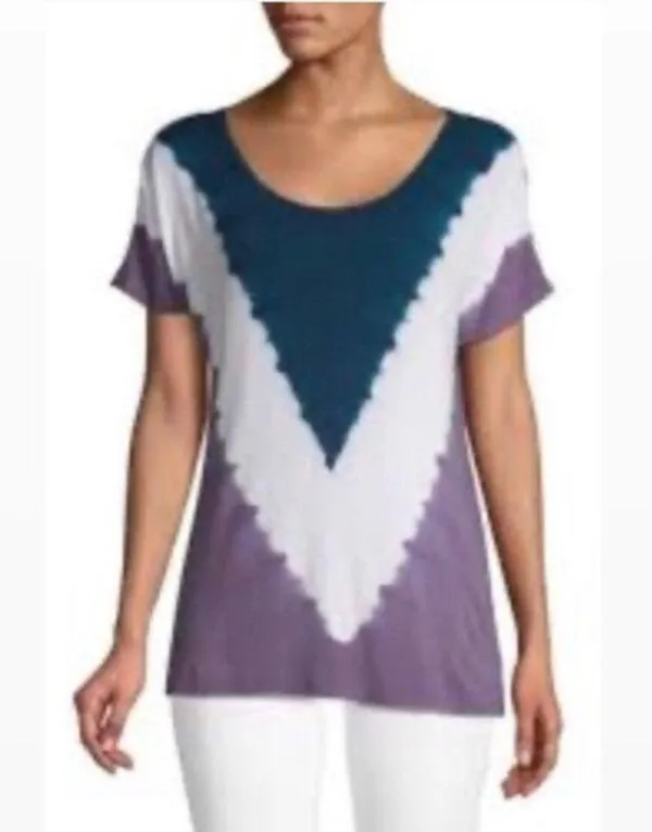 Nanette Lepore Tee Swing Tie Dye Top in Paradise Purple, Size L New w/Tag - Image 7