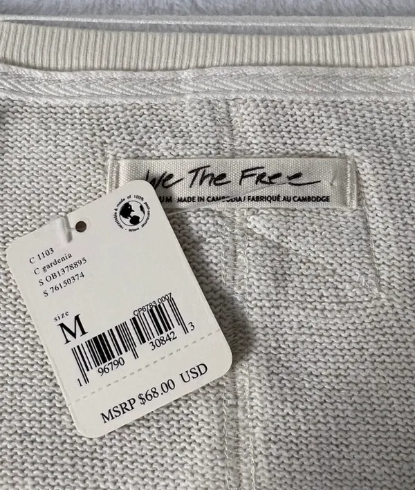 Free People Anyway Tee In Gardenia Color Size M - Image 5