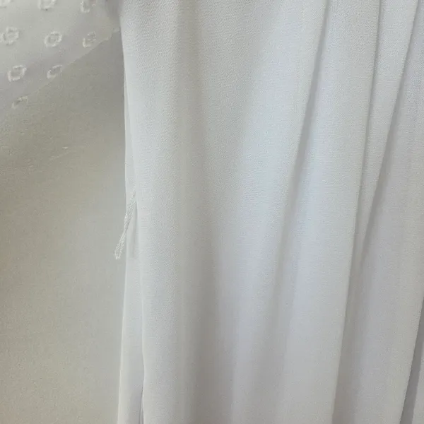 Zita White Maxi Dress Temple Church Baptism Modest Pockets High Neck Small - Image 5