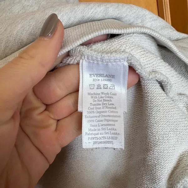 Everlane Quarter Zip Sweatshirt Women‎ XL Gray Organic Cotton French Terry - Image 5