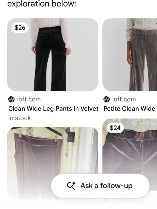 LOFT Gray Velvet Wide-Leg Pull On Pants - Women’s Size Small - Image 13