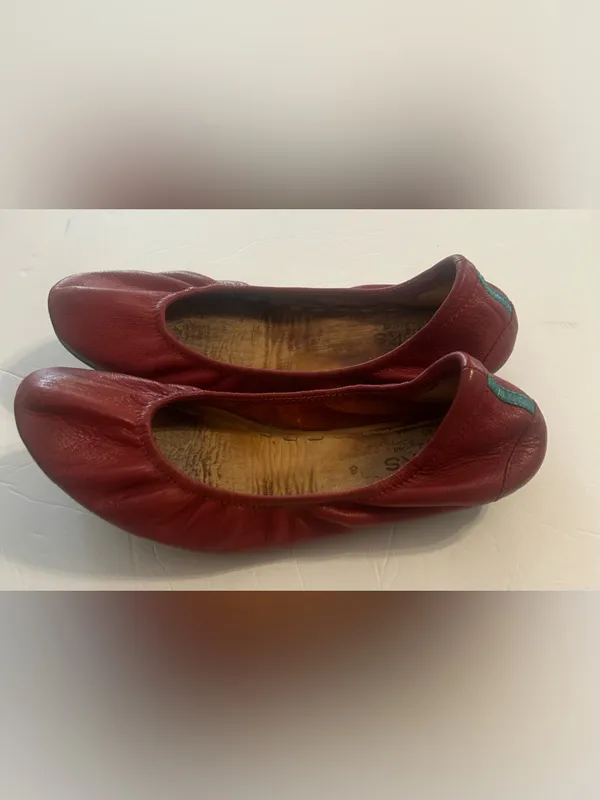Tieks By Gavrieli Leopard Burgundy Ballet Flats Size 7.5 - Image 6