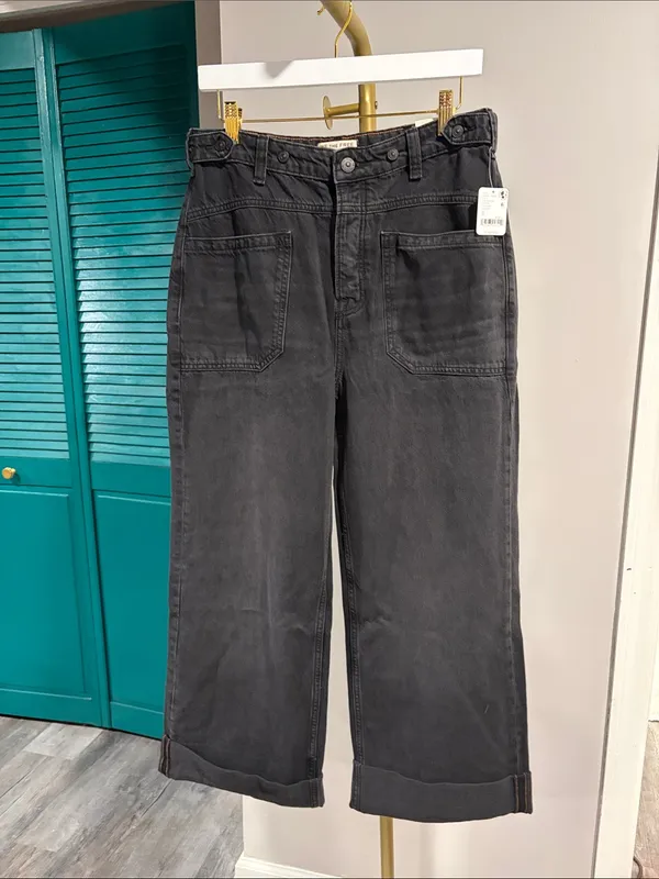 FREE PEOPLE NWT We The Free Palmer Cuffed Jeans / Outer Space - 27 - Image 6