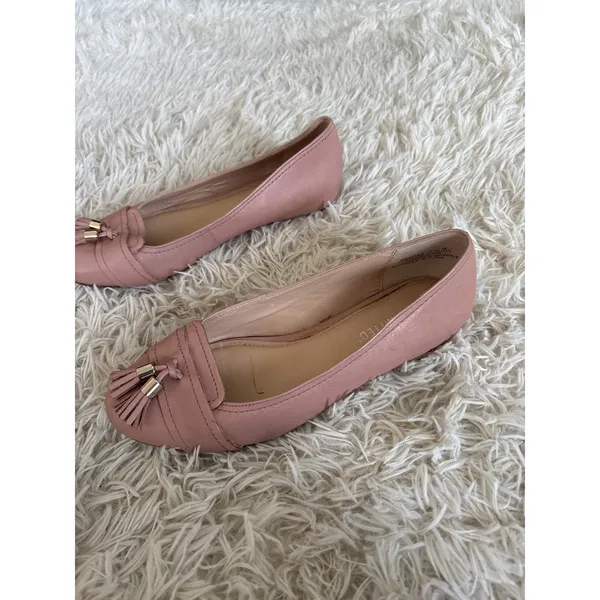 The Limited Pink Leather Tassel Loafer Flats Women Size 7.5 M‎ - Image 3