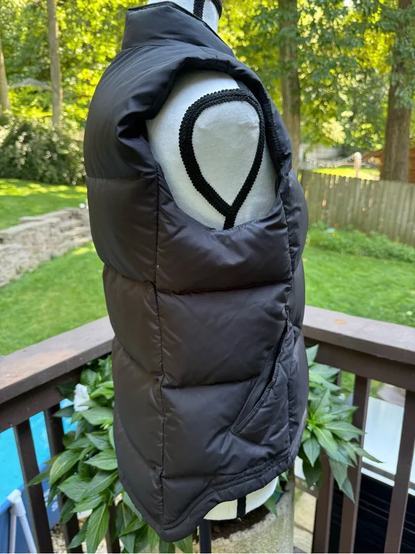 J.Crew Puffer And Waterfowl Down Vest Jacket Womens S Small Black Zip Button - Image 3