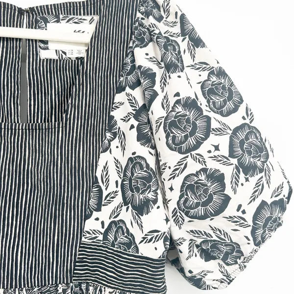 BloomingPrint Anthropologie Adrienne Floral Mixed Print Flounced Midi Dress 10‎ - Image 4