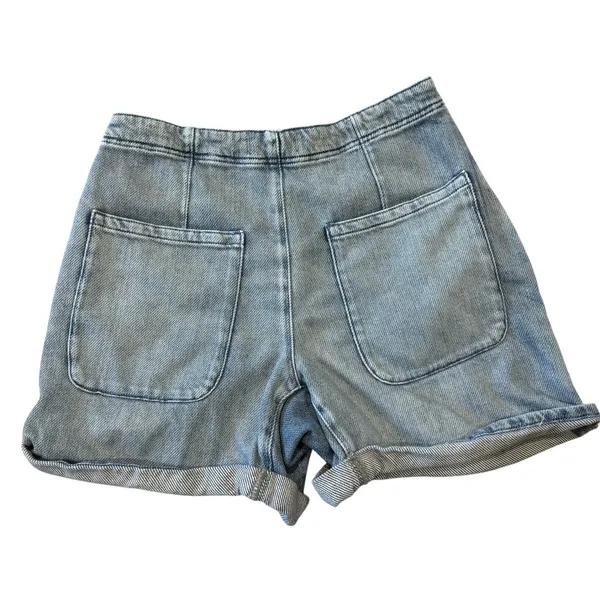 Free People Osaka Denim Shorts Size 27 Medium Wash Relaxed Fit Baggy High Rise - Image 4