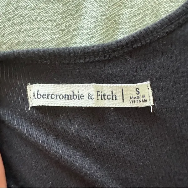 Abercrombie & Fitch Black Knotted Shoulders Wrap Bodysuit Small - Image 3