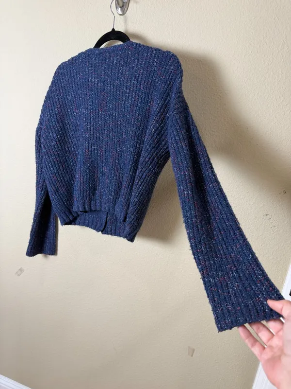 Wild Fable Variegated Thread Cropped Cardigan Blue Size XS - Image 6