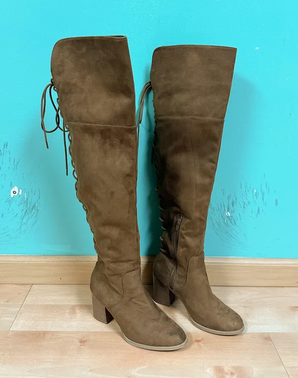 Brown Aspire Over The Knee Boots - Image 2