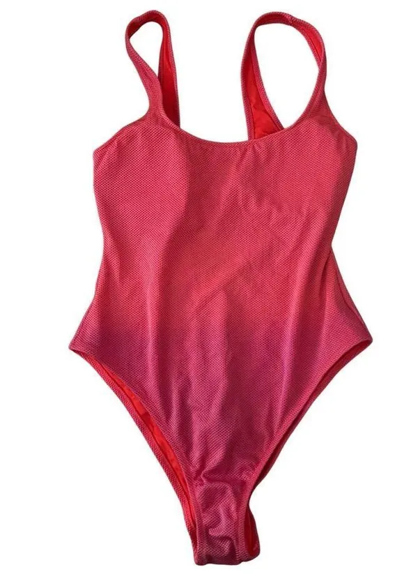 Shine Pique Babewatch One Piece Swimsuit Medium Women’s Red Sprinkle 4348 - Image 2