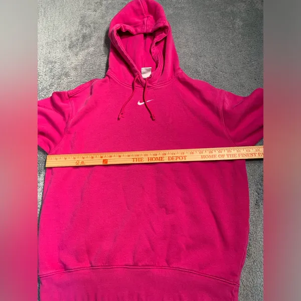 Nike center swoosh hot Pink Hoodie Sweatshirt XS - Image 5
