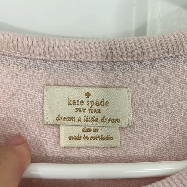 Kate Spade XS Pink, Black Knit Long Sleeve Sleep Tight Pajama Loungewear Top - Image 4