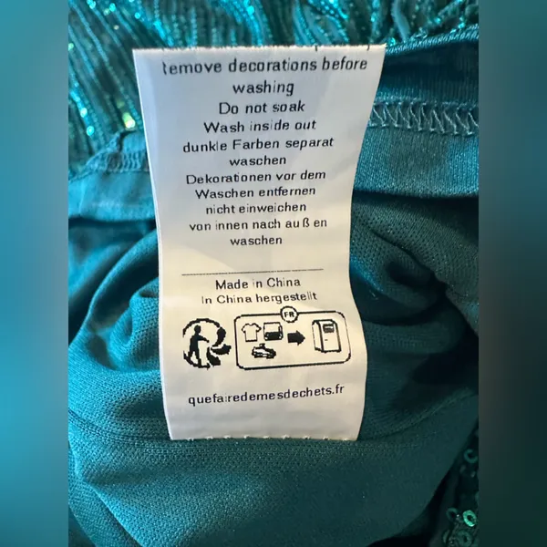 Grace Karin XL Green Sequin Cocktail Dress Asymmetrical Wrap Waist Holiday Party - Image 13