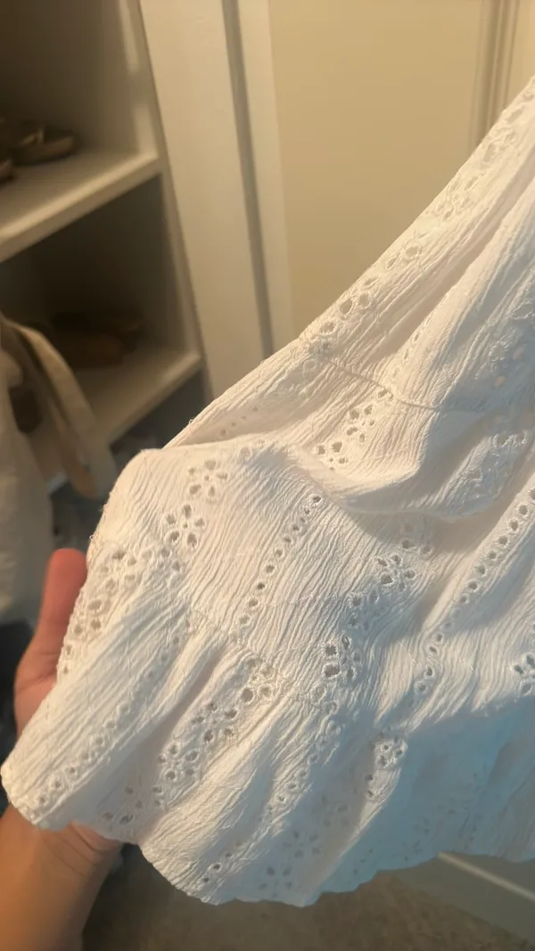 Eyelet Angie Dress White Knot Front - Image 4