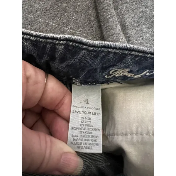 American Eagle Women Blue‎ Medium Wash Low Rise Wide Leg Flare Jeans Size 4? - Image 11