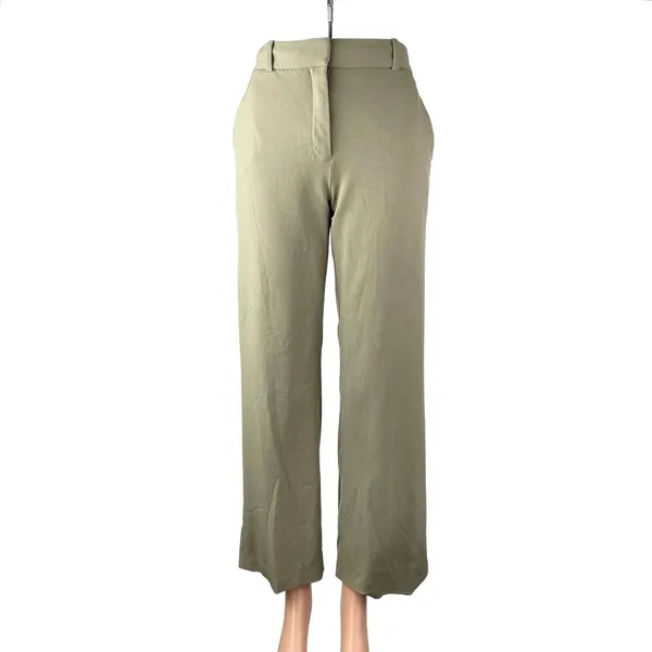 Aritzia Babaton Womens Beige Khaki Wool High Rise Wide Leg Trousers Pants Size 0 - Image 2