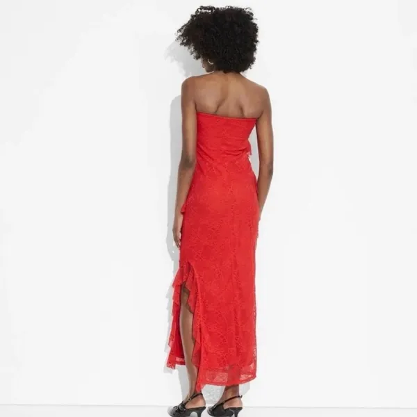 NWT Wild Fable Lace Ruffle Maxi Bodycon Dress Strapless Maxi Dress XXL Party - Image 2