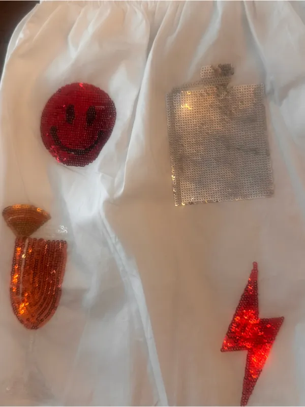QUEEN OF‎ SPARKLES Embellished Sequin Tailgate Shorts - Image 4